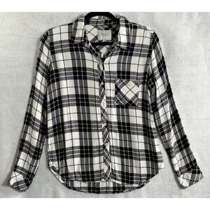 RAILS Women Hunter Shirt Size M Black White Checker Long Sleeve Casual 4a-18